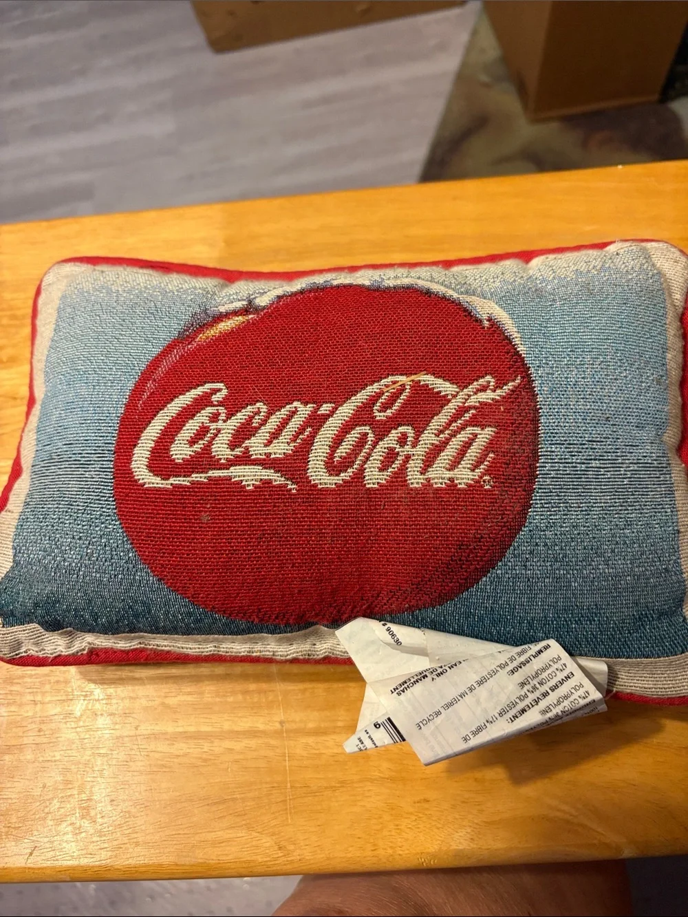 Coca Cola Red and White Logo Accent Pillow by Home Accents